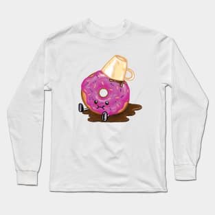 Clumsy Donut Spilled His Coffee Long Sleeve T-Shirt